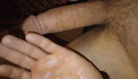 Smoker show off his big thick cock