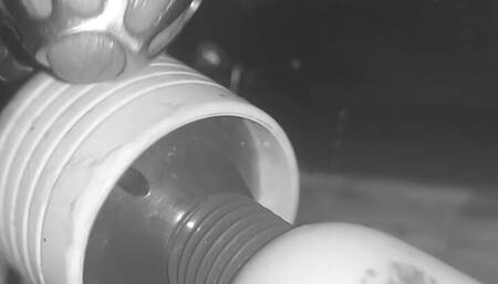 Made to cum in chastity cage restrained on the milking table