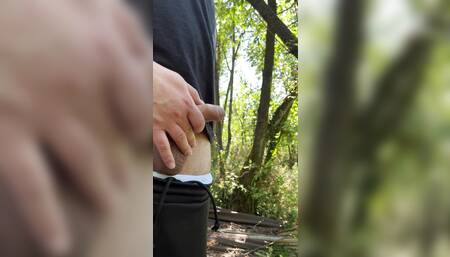 Hand Job Cumshot Piss sweaty outdoor