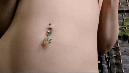 Rasta Butterfly Dangle Belly Button Fingering (HD) WMV