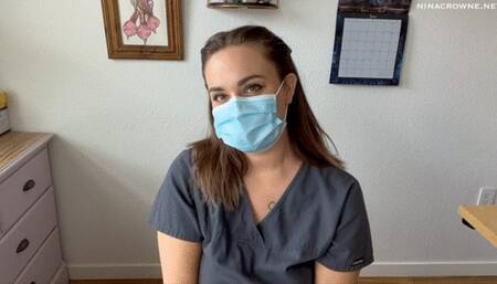 Nurse Wears Gas Mask & Cums with You