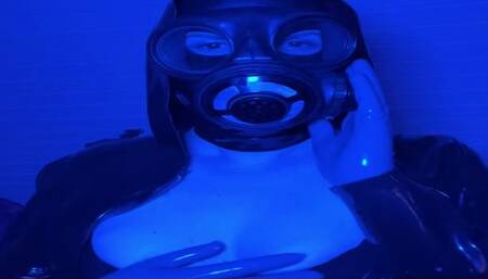 Cute Canadian gas mask girl