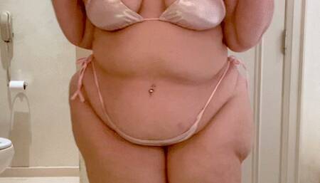 Drawing a Bath in My Pink String Bikini