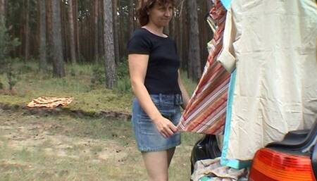 Simone - After Shooting In Jeans Miniskirt