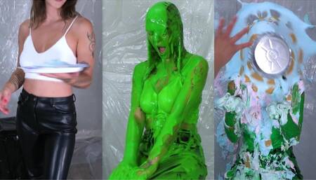 Phoebe Pied and Slimed: Vertical Full Body Angle