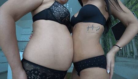 Sticky belly lesbians BD