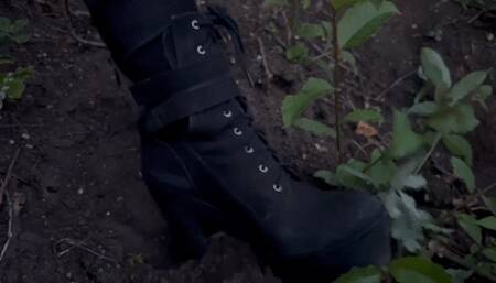 River island boots trashed in mud and under my landrover wheel