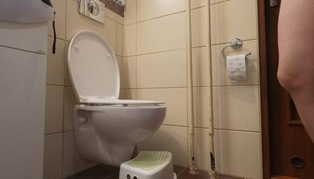 Hot Fatty while Diarrhea - Big breast, hard nipples and strong farts