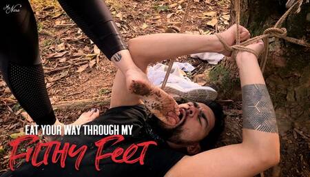 Nara feed her slave with park floor's dirty feet (1080 EN-sub)