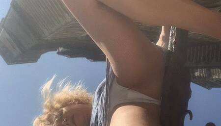 Upskirt in minidress