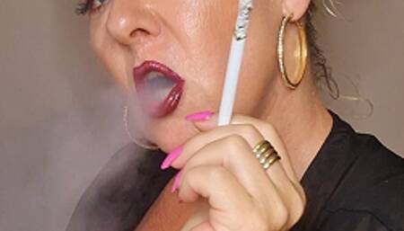 Close up EVE 120er smoke with severe barking cough and spit