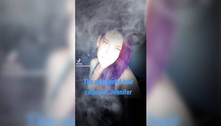 The many colorful hair styles of Jennifer