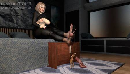 Cum On Cue For Giantess Feet - Nylons, Bare
