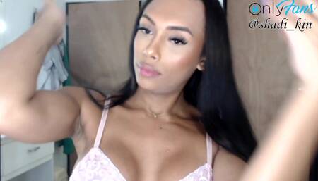 Erotic Trans Beauty Shadi Kin Jacks off While Dancing!