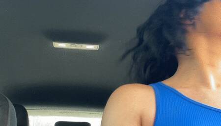 Blue Tank top drivings hard Virginia Slim 120