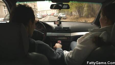 Blonde fatty easily picks him up for cock-riding