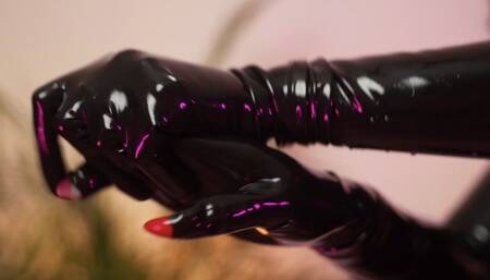 Goddess sweat after latex catsuit (720p)