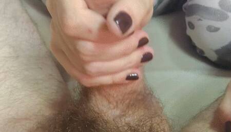406 Sylvana trying to input finger on frenulum and making a nice handjob