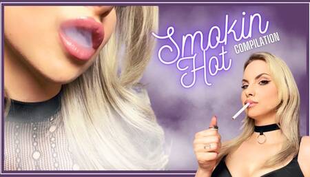 Smokin' Hot (Compilation) 1080MP4 - Hot blonde barbie girl smokes cigarettes for you , playing with smoke, inhale and exhale, teasing with smoke and lips