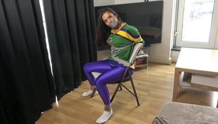 Latina in: Hockey Team Member Taped Up to a Chair and Tape Gagged! (4K)