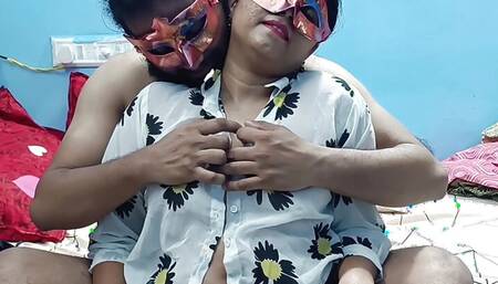 My mallu cheating slut wife boobs show with her step brother and he licking her big nipple and hairy armpit and she enjoying