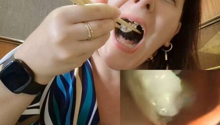 Wonderful Public Vore - I use my pillcam in a restaurant and show you the inside of my stomach live 720HD