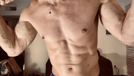 Devon Flexing Up Close with Ab Punching and Nipple Play HD