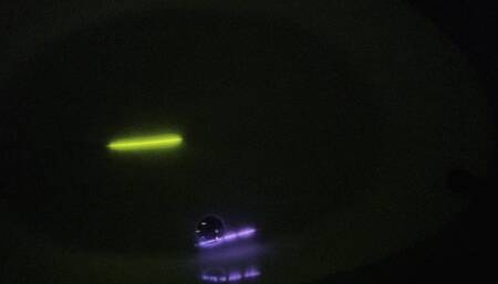 Glow stick sensual touch in the bathtub