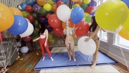 Balloon Olympics: 60 Helium Tuftex Balloons Mass Popping Contest! - HD 1080p mp4