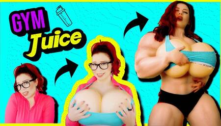 Gym Juice - Weak Nerd to Busty Muscle Goddess Transformation - Ludella's She-Hulk esque Muscle Growth and Breast Expansion - MP4 720p