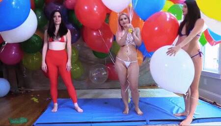 Balloon Olympics: 60 Helium Tuftex Balloons Mass Popping Contest! (Close-Up View!)- HD 1080p mp4