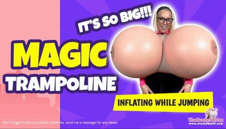 Magic Trampoline Inflation! Breast Expansion while jumping