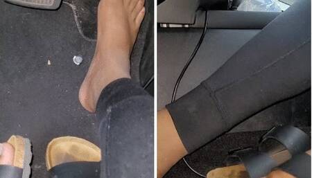 Vid Collage of Both Feet While Driving