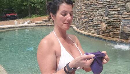 sexy in my swim cap and bikini swimming