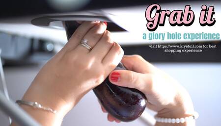 Milking an eggplant on Milking Table with Glory Hole