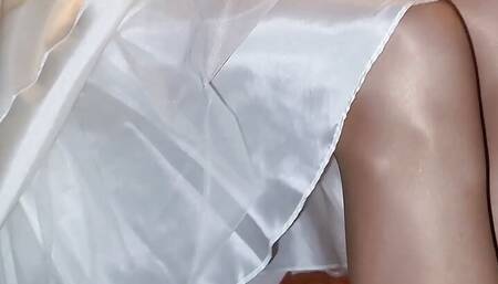 White satin dress