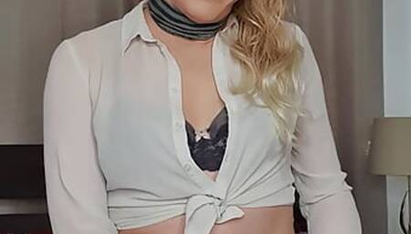 Sasha Paige makes a mess in here tights