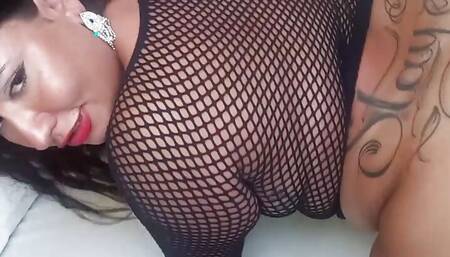 Latina's tan rolled on my cock and I couldn't resist, I shoved it into my cunt