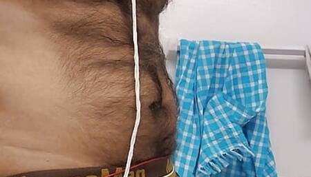 undressing and playing with my cock