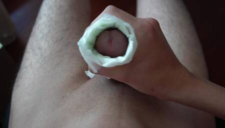 Cumming on the used Sanitary pad