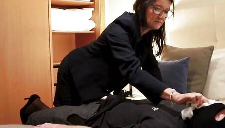 Gemma Stone Disturbs a Panty Sniffing Man in Her Home