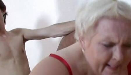 Stud bangs a hot blond mature  and bust cum on her face after BJ