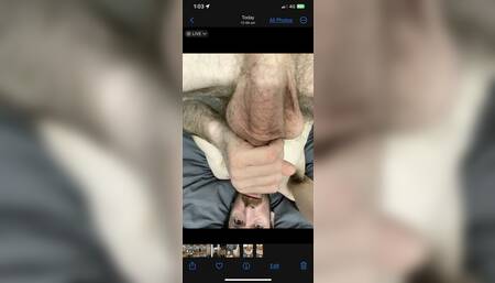 Swallowing my hot cum after horny grindr chat with pulsing cock