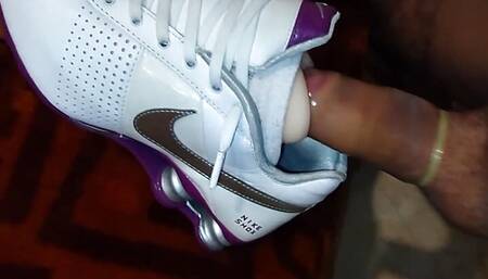 fucking and cumming inside nike shox three times in a row