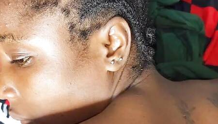 Big African ass slut getting her first anal training and penetration.