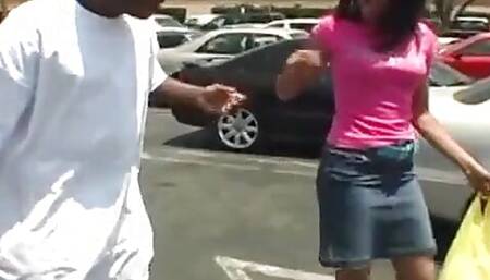 Slim brunette ebony fucking with her BBC dude hard