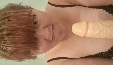 Oiled Natural big breasts POV cock play