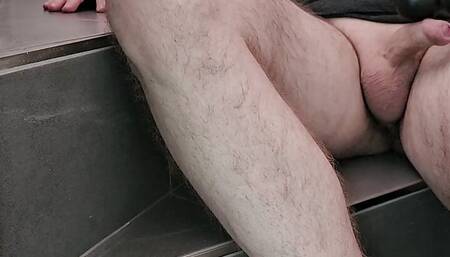 Neighbor plays with me in the stairwell