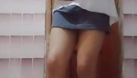 Sissy caught on camera using her aunt clothes