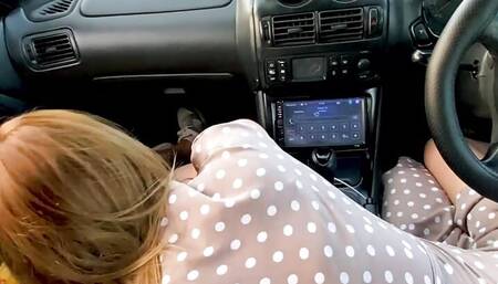 With talking,sex in the car sucked a guy's dick.